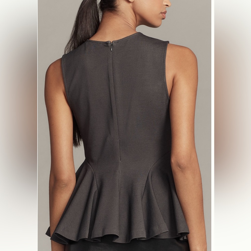 Anthropologie coquette Artwork Maeve Black Floral Peplum Keyhole Top NWT Small - Picture 4 of 9